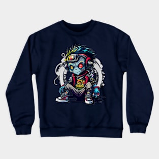 CyberPunk Kawaii Alien Space Monkey Crewneck Sweatshirt